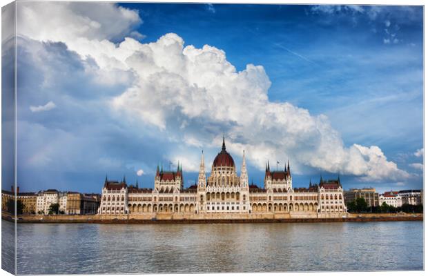 Hungarian Parliament Building in Budapest Canvas Print by Artur Bogacki