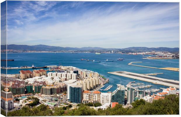 Gibraltar City and Bay Canvas Print by Artur Bogacki