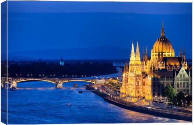 Budapest by Night Canvas Print by Artur Bogacki