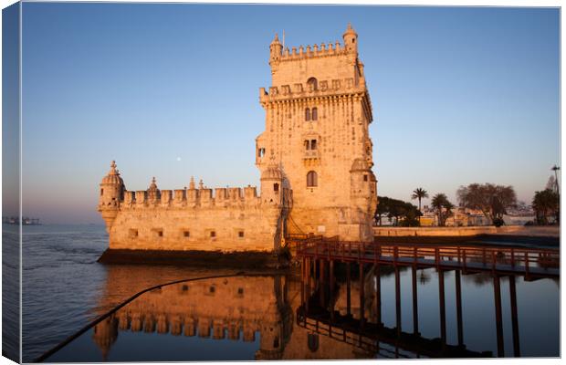 Belem Tower at Sunrise in Lisbon Canvas Print by Artur Bogacki