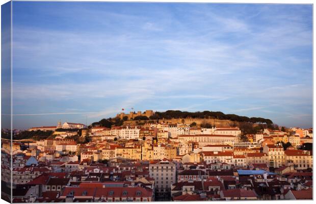 City of Lisbon at Sunset in Portugal Canvas Print by Artur Bogacki
