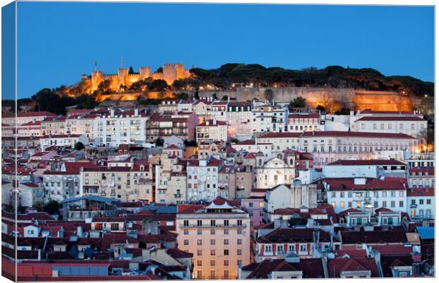 City of Lisbon at Dusk in Portugal Canvas Print by Artur Bogacki