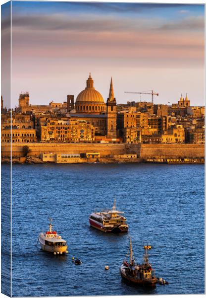Valletta at Sunset in Malta Canvas Print by Artur Bogacki