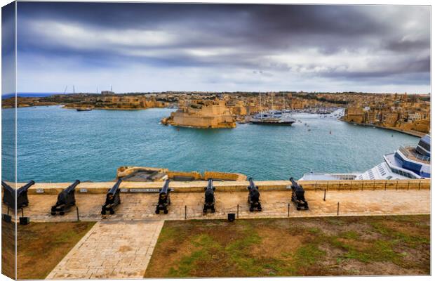 Saluting Battery at Grand Harbour in Malta Canvas Print by Artur Bogacki