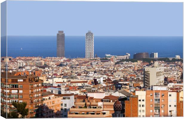 City of Barcelona Cityscape Canvas Print by Artur Bogacki