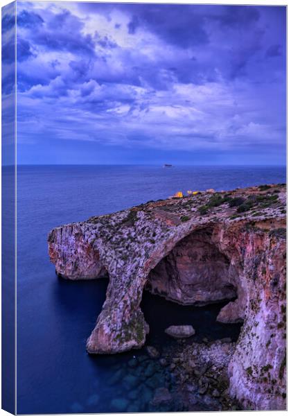 Blue Grotto at Dawn in Malta Canvas Print by Artur Bogacki