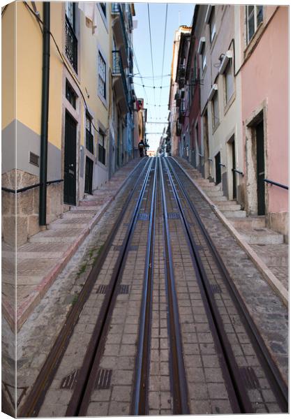 Bica Funicular in Lisbon Canvas Print by Artur Bogacki