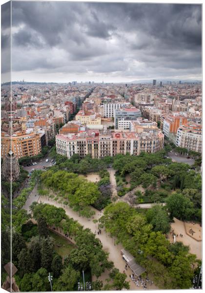 Barcelona Aerial View Cityscape Canvas Print by Artur Bogacki