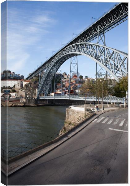 Dom Luis I Bridge On Douro River in Porto Canvas Print by Artur Bogacki