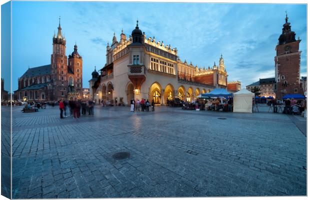 Old Town Square In City Of Krakow Canvas Print by Artur Bogacki