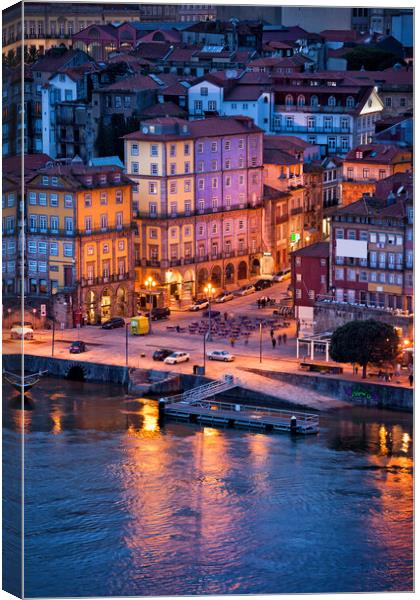 Old City of Porto in the Evening Canvas Print by Artur Bogacki