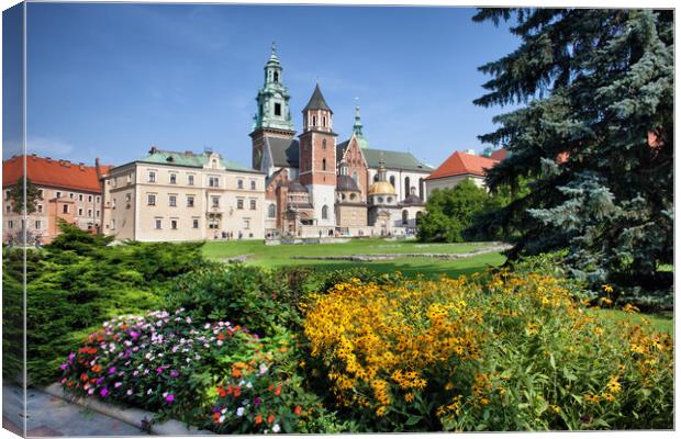 Wawel Cathedral and Garden in Krakow Canvas Print by Artur Bogacki
