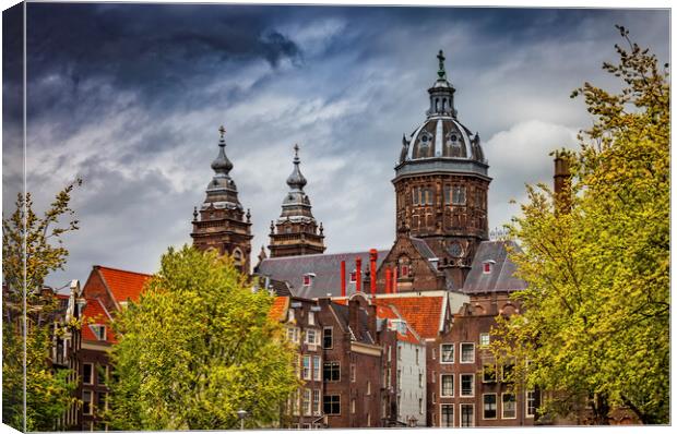 Old Town Skyline of Amsterdam Canvas Print by Artur Bogacki