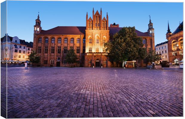 Town Hall in Torun at Dusk Canvas Print by Artur Bogacki