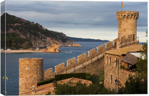 Wall Battlement With Towers in Tossa de Mar Canvas Print by Artur Bogacki
