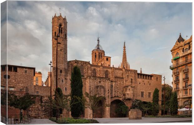 Gothic Chapel of St Agatha in Barcelona Canvas Print by Artur Bogacki