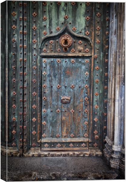 Old Door to Girona Cathedral Canvas Print by Artur Bogacki