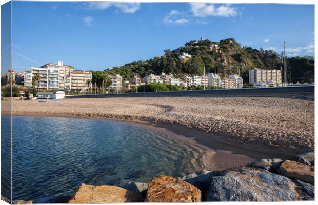 Blanes Town Beach and Sea in Spain Canvas Print by Artur Bogacki