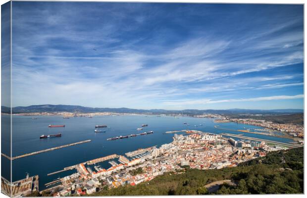 City Of Gibraltar Aerial View Canvas Print by Artur Bogacki
