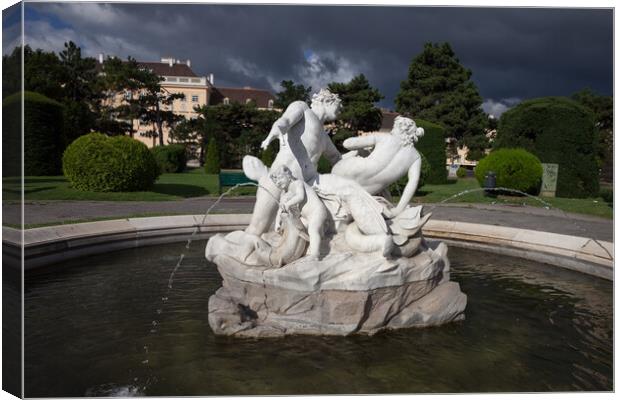 Triton and Naiad Fountain in Vienna Canvas Print by Artur Bogacki