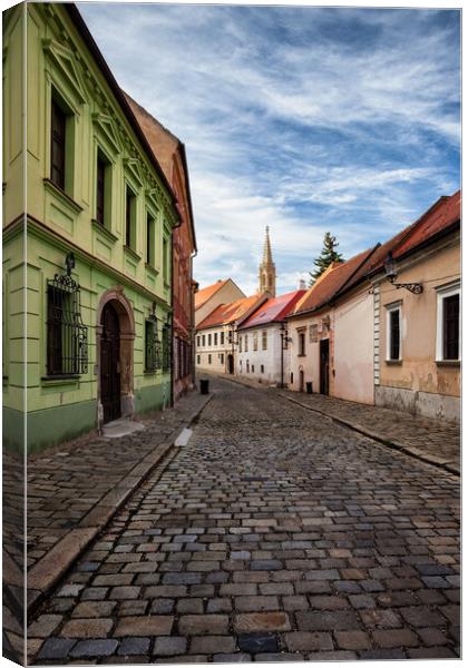 Street and Houses in Bratislava Old Town Canvas Print by Artur Bogacki
