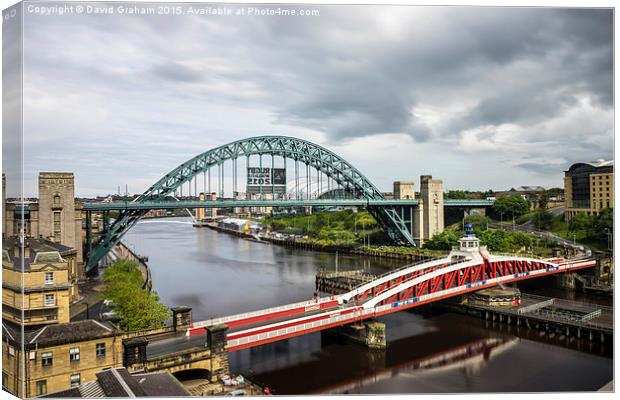 Tyne Bridge & Swing Bridge Canvas Print by David Graham