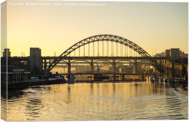 Tyne Bridge at sunset Canvas Print by David Graham