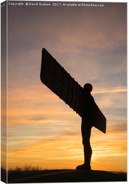 The Angel of the North, Gateshead - sunset  Canvas Print by David Graham