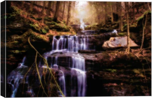 Dreamy Mysterious Waterfall Canvas Print by Sarah Ball