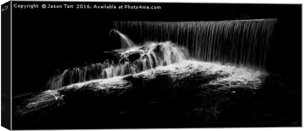 Lochwinnoch, River Calder Waterfall Canvas Print by Jason Tait