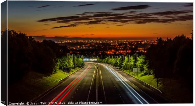 Welcome to Glasgow Sunrise Canvas Print by Jason Tait