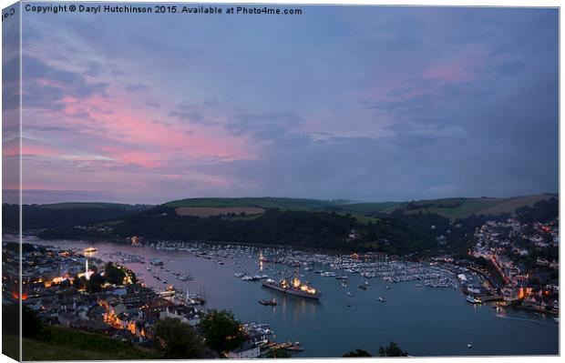 Dusk over the River Dart Canvas Print by Daryl Peter Hutchinson
