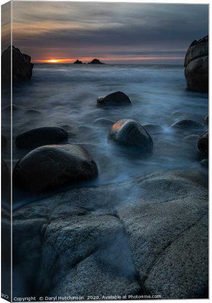 Cot sunset. Porth Nanven, Cot Valley, Cornwall Canvas Print by Daryl Peter Hutchinson