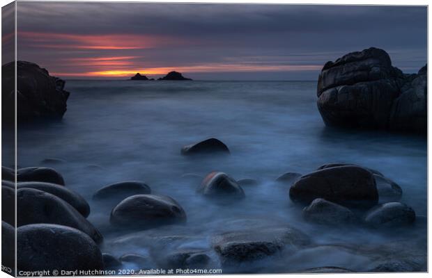 Soft and harsh. Cot sunset. Porth Nanven, Cot Vall Canvas Print by Daryl Peter Hutchinson