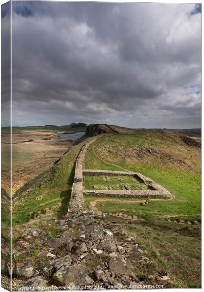 Milecastle 39 Hadrians Wall and The Whin Sill Canvas Print by Daryl Peter Hutchinson