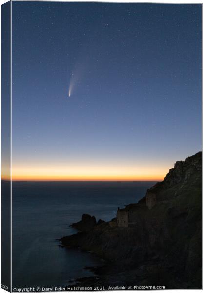 Comet Neowise over The Crowns Botallack Canvas Print by Daryl Peter Hutchinson