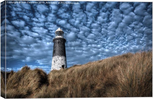  Spurn Lighthouse and Clouds Canvas Print by Neil Cameron