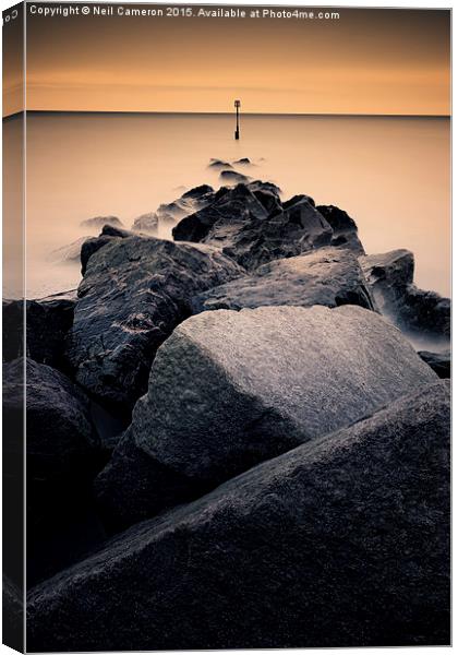 Mappleton Sea Defence  Canvas Print by Neil Cameron