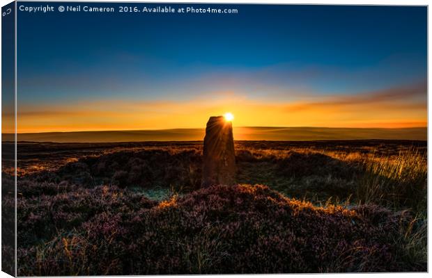 Moorland Standing Stone Canvas Print by Neil Cameron