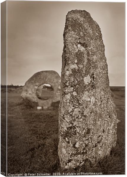 Men an Tol, Cornwall, England Canvas Print by Peter Schneiter