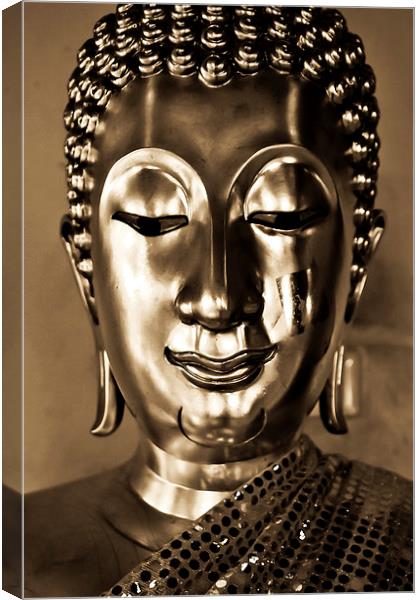 Buddha from Thailand in sepia tones Canvas Print by Julian Bound