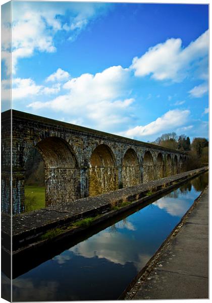Chirk aqueduct on the Welsh/England border Canvas Print by Julian Bound