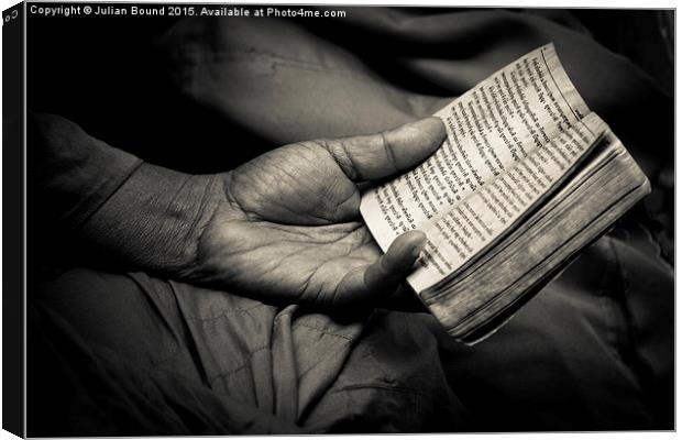 Tibetan Buddhist, Mahabodhi Temple, India Canvas Print by Julian Bound