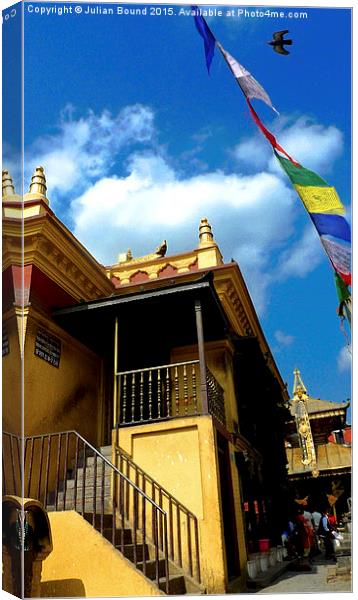  Swayambunath Stupa 'Monkey Temple', Kathmandu, Ne Canvas Print by Julian Bound