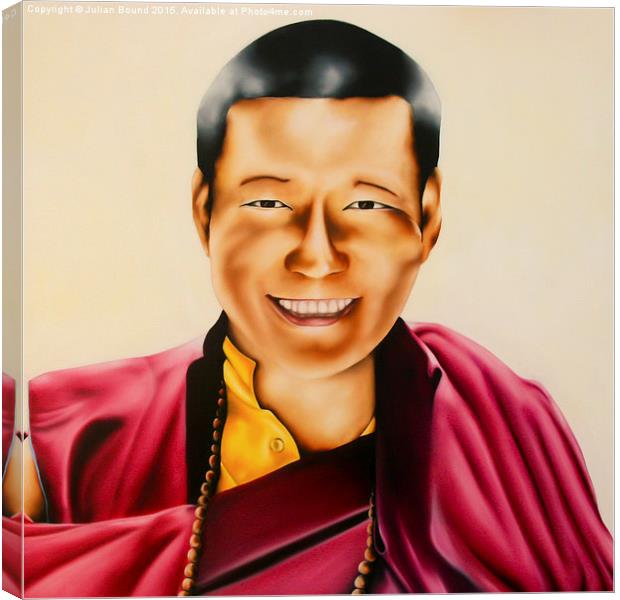 Tibetan Monk oil painting by Julian Bound Canvas Print by Julian Bound