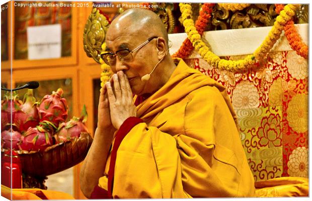   His Holiness The Dalai Lama, India Canvas Print by Julian Bound