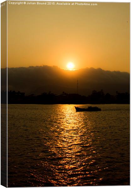 Sunset in Kampot, Cambodia Canvas Print by Julian Bound