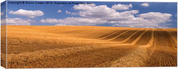  Harvested field, A35 Dorset Canvas Print by Glenn Cresser