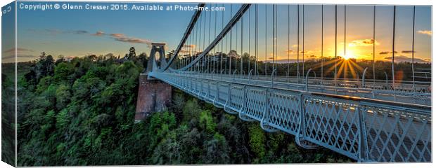  Clifton suspension bridge, Bristol Canvas Print by Glenn Cresser