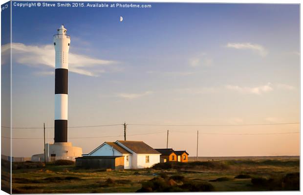  Lighthouse at Dungeness Canvas Print by Steve Smith